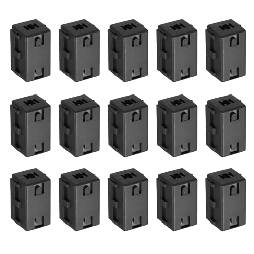 Anneaux de ferrite RFI EMI 6,5 mm sourcing map pour suppression du bruit de lot de 15 noir