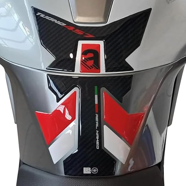 labelbike - Naklejka 3D Motocykl Zbiornik paliwa Ochrona i Dekoracja z żywicy kompatybilny z Aprilia Tuono 457 2025 Kolor biały