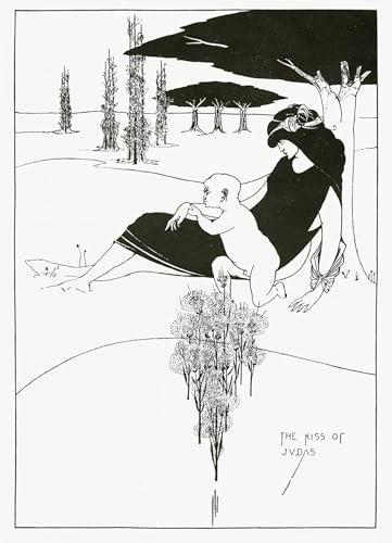 Affiche Toile Le Baiser de Judas Aubrey Beardsley décoration murale portrait art 60x90cm
