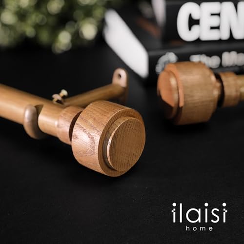 Ilaisihome LS24001 1-1/8 Inch Diameter Faux Wood Curtain Rod thumb #1