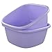 Jekiyo 16 Qt Purple Wash Basin, Large Plastic Tubs, 2-Pack