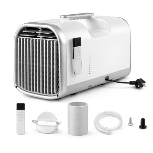 Aire acondicionado portátil 4100-5100 BTU 240W/400W ahorro energético, enfriamiento rápido 8-10m², diseño compacto fácil de mover, ideal para casa, camping y espacios pequeños White-V1pro220V