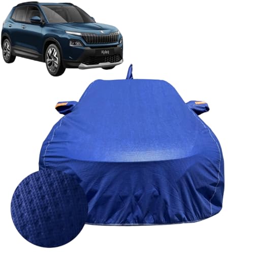 Image of Car Cover for Skoda Kylaq (2024-2026) | 100% Waterproof Cover with Antenna & Reflective Mirror Pockets | Dustproof, Scratchproof, Heatproof Kylaq Car Cover |Soft Cotton Lining| Blue