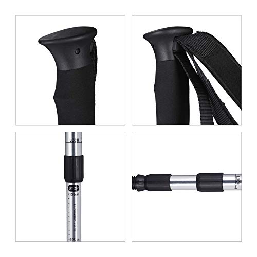 Relaxdays, Argento, Bastoni da Trekking, 2