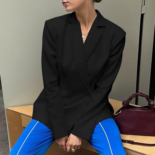 Women Sexy Casual Blazers Trendy Long Sleeve Backless Lightweight One Button Work Office Blazer Jackets2