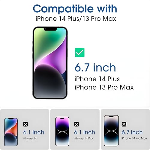Image of OHAYO Military-Grade Tempered Glass Screen Protector Compatible with iPhone 13 Pro Max & iPhone 14 Plus (6.7 inch) | Edge-to-Edge Gorilla Glass | Black | Easy Installation Kit Included