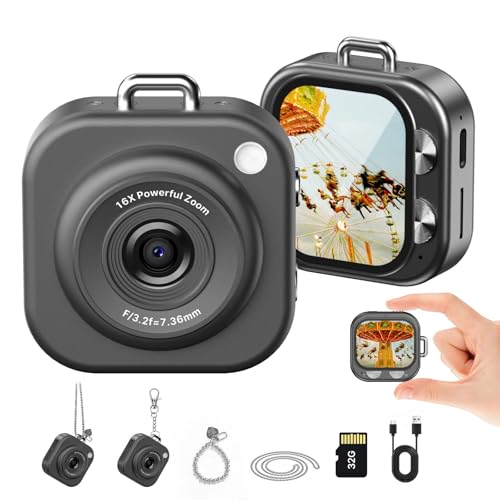 W & O Mini Keychain Digital Camera,1080p Mini Camera Charms
