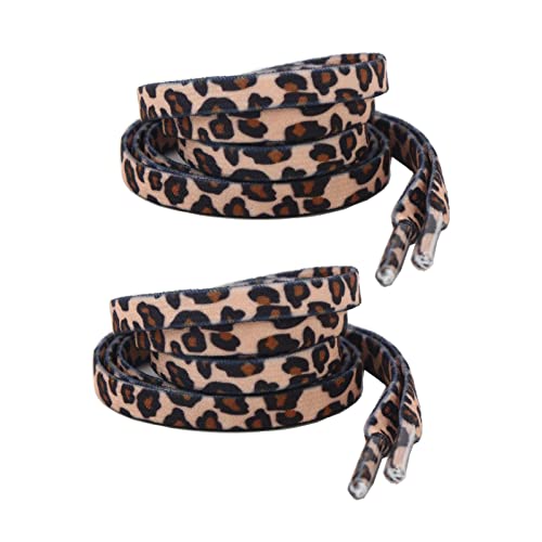 LHXVQZW Flat Colorful Shoelaces Sneaker Shoe Lace (2 Pair) Flat Shoe String For Canvas Sneaker Athletic Tennis Shoelace Replacements(Brown Leopard,120cm/47inch)