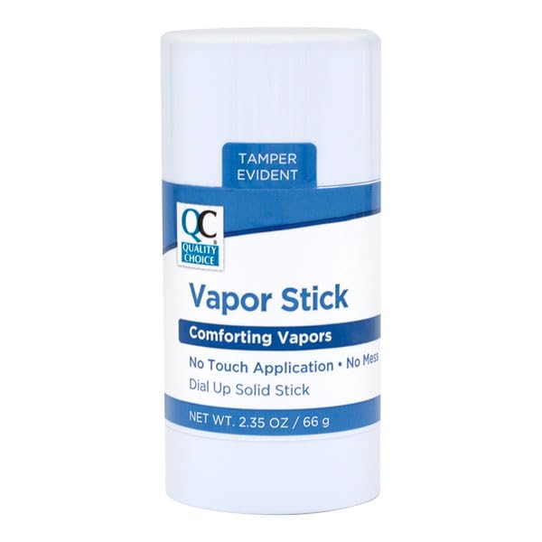 Quality Choice Vapor Stick Large 2.35 Ounce Solid Stick with Convenient No Mess Dial Up for Easy Application Comforting Vapors Fast Drying