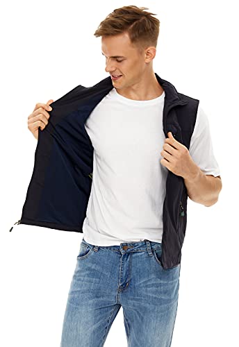 Mens Lightweight Vest Casual Softshell With Pockets Windproof Jacket For Sport Golf Work Bl-3Xl #TOP4