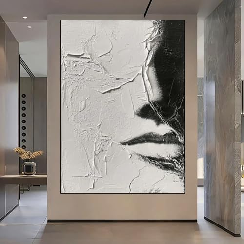 Peinture sur toile abstrait noir et blanc pour sublimer la décoration de votre salon moderne