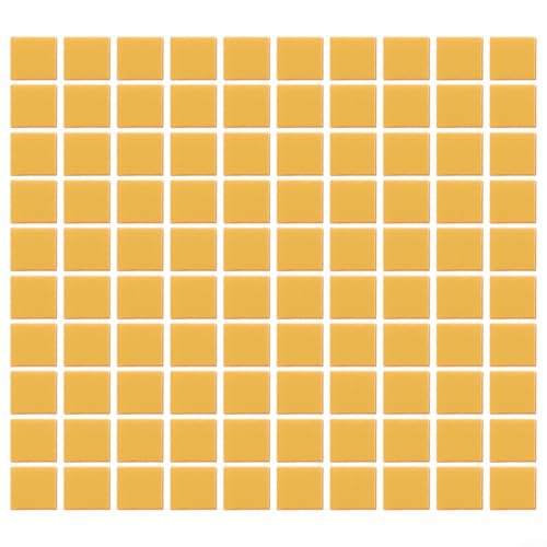Dale vida a tus paredes con un paquete de 100 azulejos de mosaico de vidrio de 20 x 20 mm (dorado)