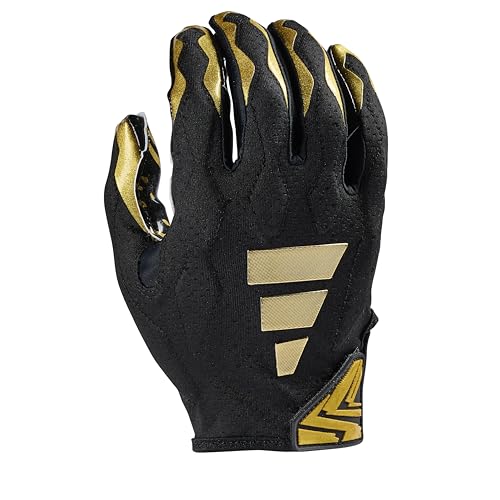 Adidas Freak 6.0 Padded Receiver Football Gloves, Black/Metallic Gold, X-Large by adidas - Used condition - US$22.65