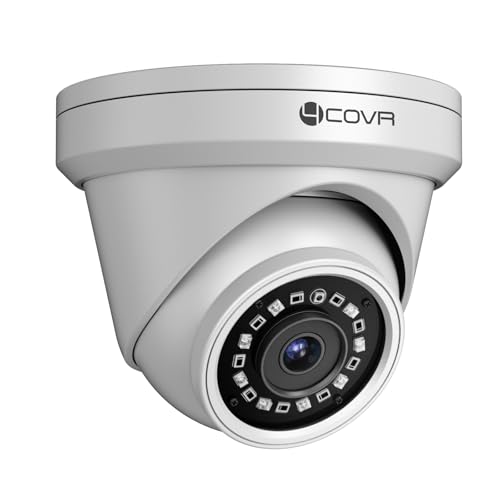 4COVR 5MP PoE Security IP Camera Outdoor IP67, Wired Surveillance Dome Camera with Smart Human/Vehicle Detection, 110 Wide View Angle 2.8mm Lens, 18Pcs IR LED 100ft HD Night Vision, LY97AX5MA