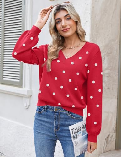 Zeagoo Women's 2026 Fall V-Neck Cropped Sweater Trendy Long Latern Sleeve Ribbed Knit Pullover Basic Crop Tops - image 2