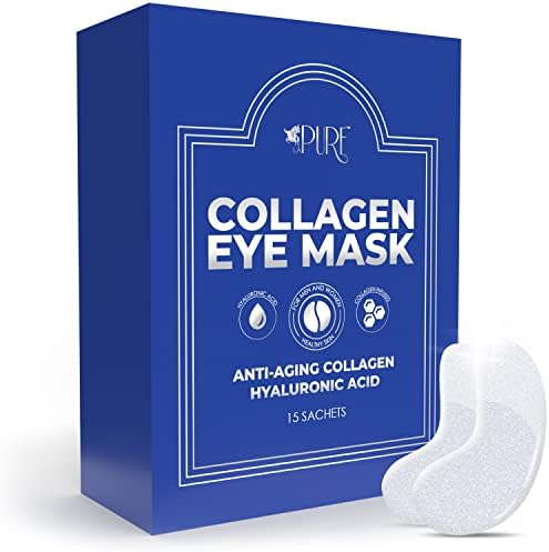 LA PURE Luxury Collagen Eye Mask - Under Eye Patches with Hyaluronic Acid, Dark Circles Under Eye Treatment, Under Eye Bags Treatment, Eye Mask for Puffy Eyes, Undereye Dark Circles Pads (15 Pairs)
