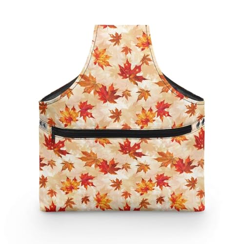 Image of KUIFORTI Fall Leaves Yarn Bag Tote Knitting Accessories Thanksgiving Gifts for Women Crochet Bag Large Yarn Bags for Crocheting on The Go