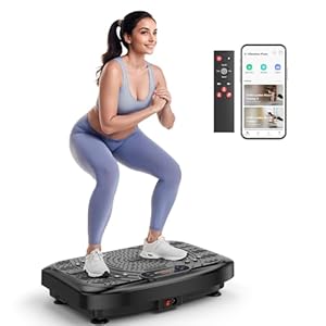 Werara Vibrationsplatte mit App-Steuerung, Fernbedienung & LED, 220kg Belastbarkeit, 199 Stufen Vibration Plate, Rüttelplatte Sport für Zuhause, 200W Motor, Bluetooth & Bänder, Fettverbrennung