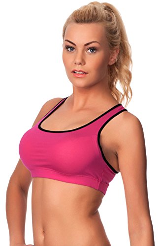 Italian Fashion IF Sujetador de Deporte Top de Deporte para Mujer (Rosa, L)
