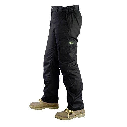 Swift Wears Pantalones de Trabajo para Hombre, de Color Negro, Cortos, Regulares, para Trabajo mecánico, para Hombre Negro Negro (42 ES/46W