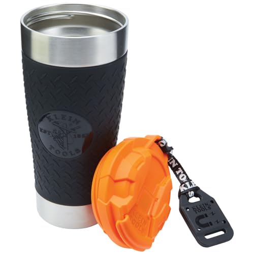 Klein Tools 55580 Copo de aço inoxidável com tampa flip-top, isolado 590 ml Caneca a vácuo de parede