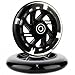 AOWISH 120mm Light-up Scooter Wheels Pair 120mm X 24mm Scooters LED Flash Front Wheels Replacement w/Bearings ABEC-9 for Micro Kickboard, 3-Wheeled Push Scooters (Black)