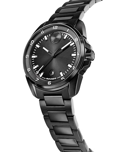 Image of Movado Bold Verso S Men's Watch - Swiss Quartz Movement, 42 mm, Stainless Steel Case, Link Bracelet, Date Display
