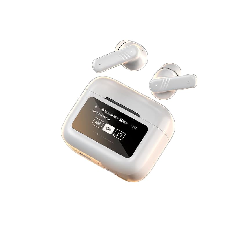 Wireless Ear Buds Bluetooth 5 4 Headphones Wireless Sports Earphones ANC ENC Active Noise Cancellation LCD Full-Color Touch