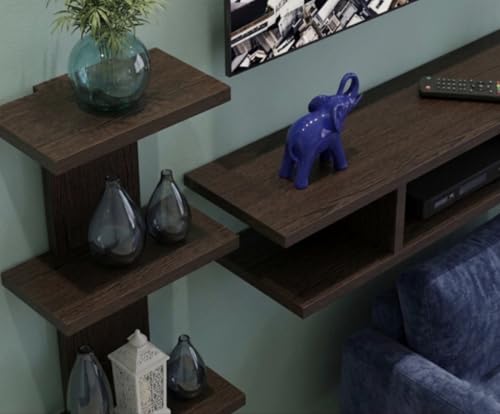 Image of Big topTv Cabinet Floating Shelves with 36 inches Broad Base Spread for Wall Set,Wall Mounted Shelf for Living Room, Bedroom, Outdoor,Gallery,Stairs (Dark Wenge)