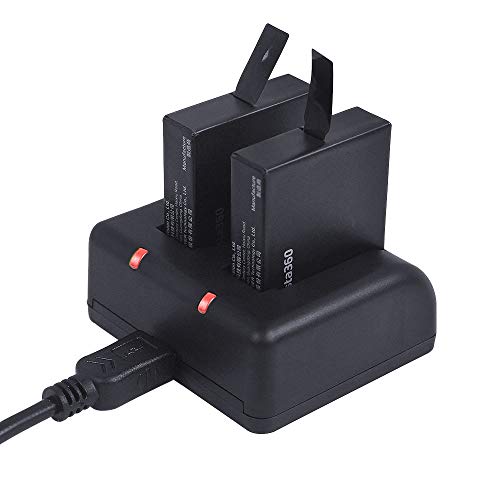 Insta360 One X Battery Charger,BECEMURU 2 in 1 Dual Battery Charging Dock Station with Micro USB Cable and LED Indicator for Insta360 One X Action Camera Accessories