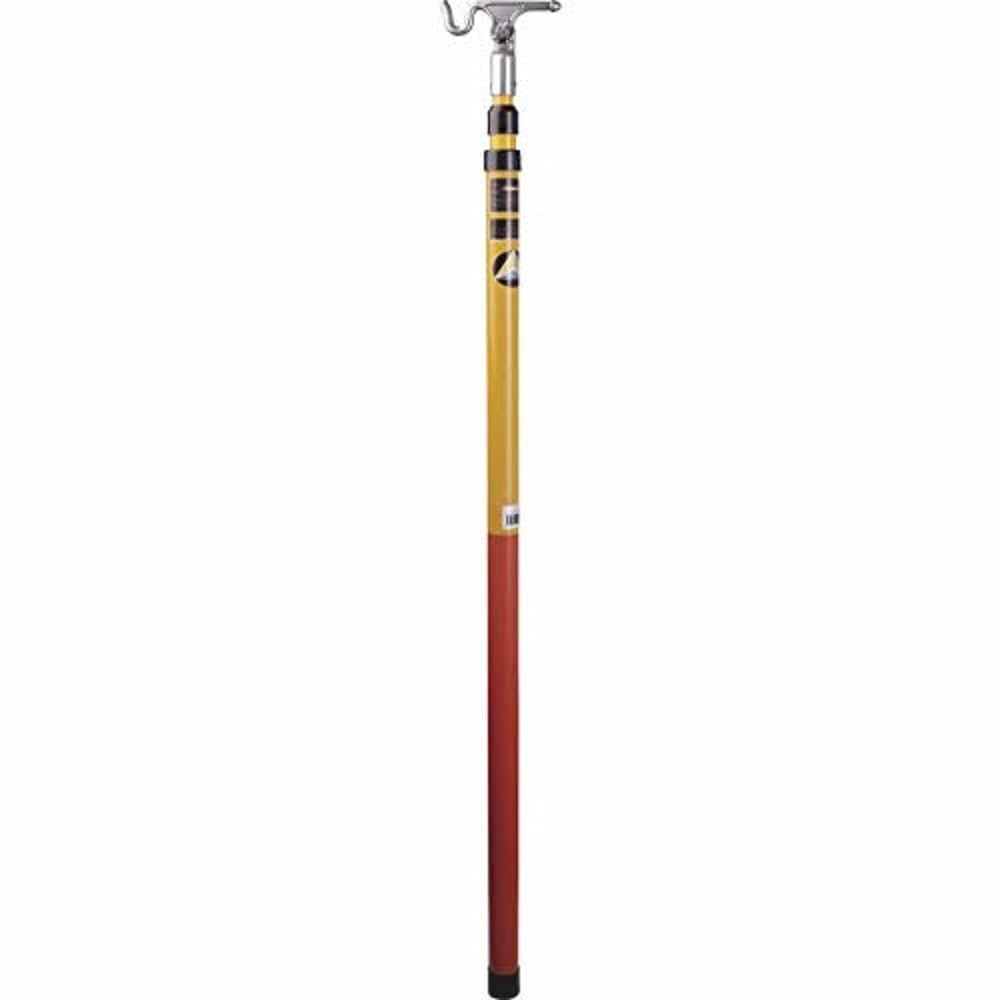 Deltaplus LV403 - Barre télescopique - 3 m - Rouge et jaune fluo - Taille réglable