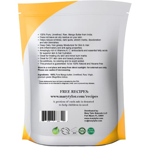 image for Mango Butter 1 lb — by Mary Tylor Naturals — Cold Pressed, Unrefin