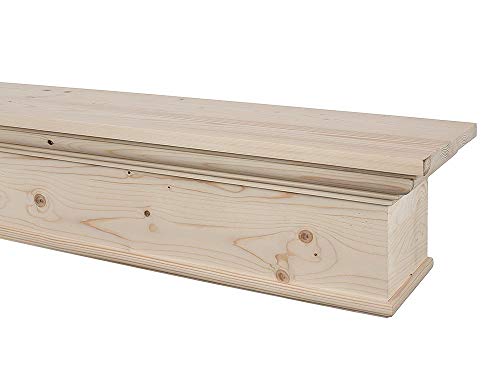 MANTELSDIRECT 72 Inch Floating Fireplace Mantel Wood Shelf in Unfinished