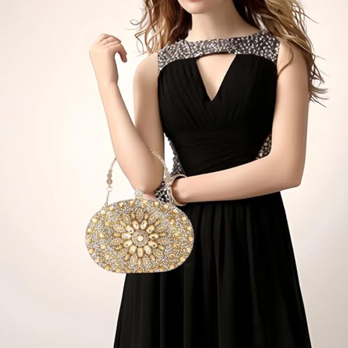 Image of Sparkly Women's Evening Clutch Purses Rhinestone Bag Luxury Handbags For Weddings Formal Prom Party