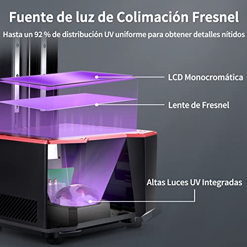 ELEGOO Saturn 2 Impresora 3D 8K, Impresora 3D de Fotocurado UV con LCD Monocromática 10 Pulgadas, Purificación de Aire, Fuente de luz Matrix UV LED, Tamaño de Impresión Grande 219x123x250 mm