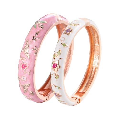 UJOY Alliage de zinc Bracelet en émail pour les femmes, bracelet floral fait à la main pour dame Bracelets pour femmes