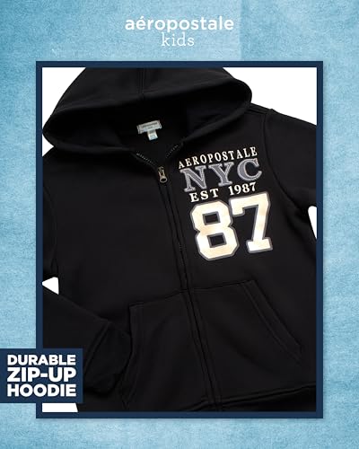 AEROPOSTALE Boys Sweatsuit Set - 2 Piece Soft Fleece Boys Zip Up Hoodie Sweatshirt & Jogger Sweatpants (Sizes 8-12)3