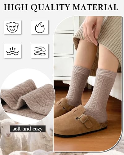 Image of Loritta Wool Socks for Women, Winter Warm Hiking Boot Socks Gifts
