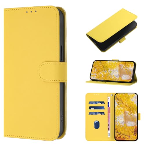 CASEONJAN Cover per iPhone SE 2020 / SE 2022/8 / 7, Custodia a Portafoglio Cover a Libro in Pelle PU [Slot per Schede], Flip Caso Antiurto Case per iPhone SE 2020 / SE 2022/8 / 7 (Giallo limone)