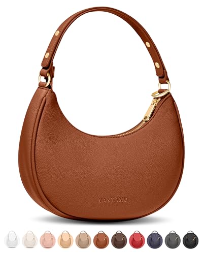Image of Vantamo Crescent Bags For Women with RFID Protection, Half Moon Clutch Purses for Women with Anti-Theft Clip for Extra Safety