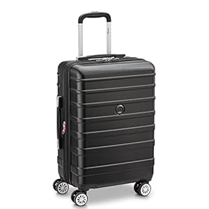 DELSEY PARIS Margot Hardside Luggage, Dual Wheel Spinners for Smooth Travel, Expandable with Spacious & Organizable compartments, Men and Women, Black, Carry-On 20-Inch