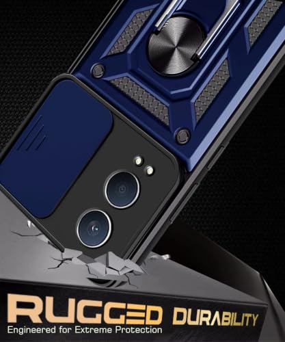 Image of WOW IMAGINE Tough Armor Bumper Mobile Back Case for 1+ OnePlus Nord CE 4 5G | Sliding Camera Cover | Shock Proof 360 Protection | Hybrid PC + TPU | Ring Holder with Kickstand - Blue