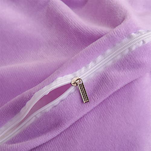 Holawakaka Pink Purple Ombre Stars Shaggy Fuzzy Duvet Cover Set Queen Size Faux Fur Bedding Sets (Pink Purple, Queen) #TOP7