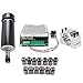 Konmison 1Set Mini CNC Lathe Air Cooled 500W Spindle Motor CNC 0.5KW with 52mm Clamps and 110V Mach3 Power Converter Spindle + 13pcs ER11