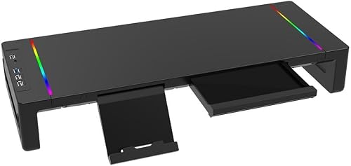 Support Écran PC avec USB 3.0 et Lumières LED 