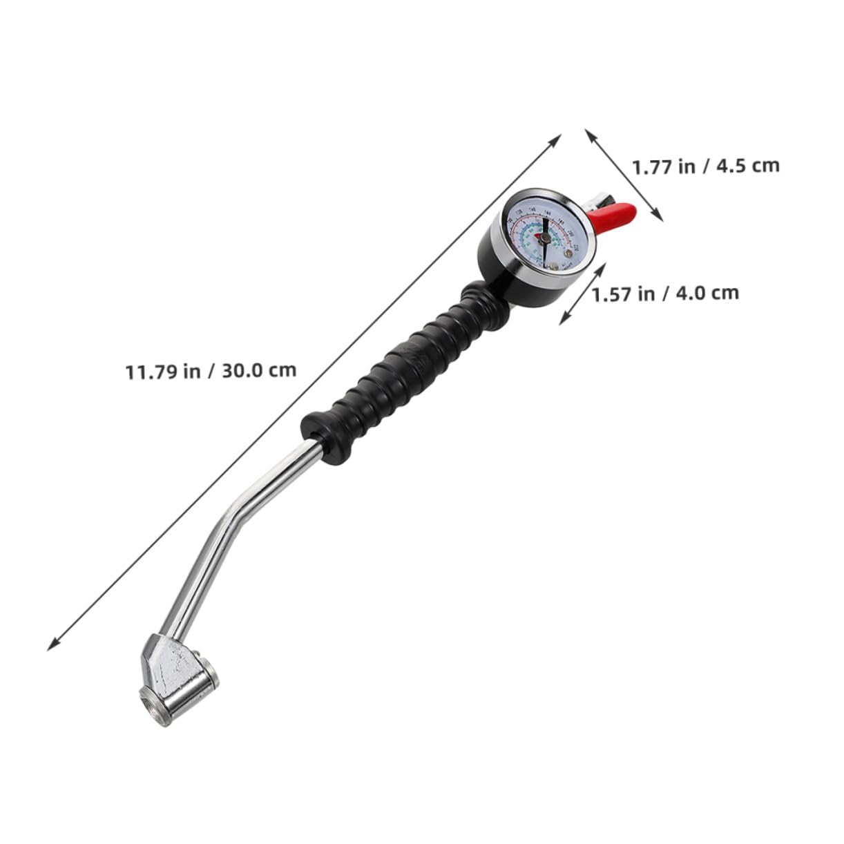 2 Stück Reifenfüller mit Manometer und Abgewinkeltem Design Kunststoff und Legierung Tragbar für Lkw und Wohnmobile zur Schnellen Reifenbefüllung Zufällige Farbe