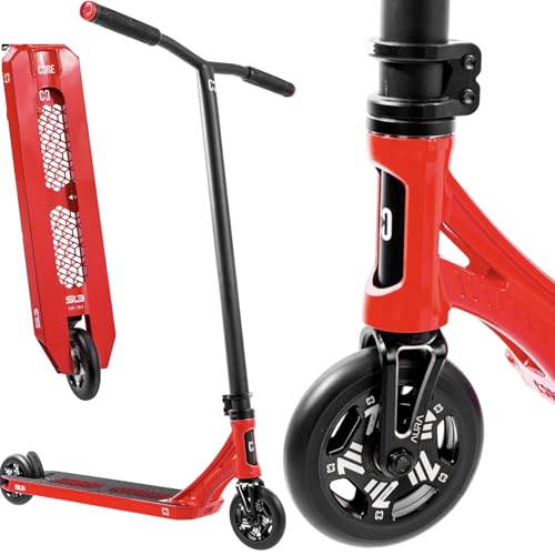 CORE Patinete Trick Tret Roller de 110 mm, ruedas ABEC 9 I para principiantes y profesionales, a partir de 5 años, altura de 78 a 96 cm, incluye pegatina Fantic26 (Park SL3 H = 92,5 cm (negro/rojo))