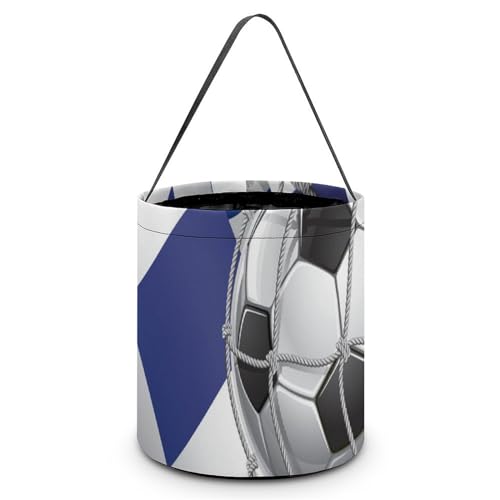 Soccer Goal and Greece Flag Funny Easter Eggs Basket Candy Gift Storage Bags Buckets for Party Favors Supplies