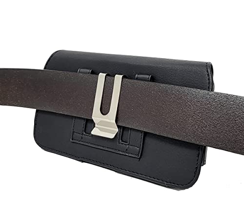 Aiscell Plus Size Carrying Case Pouch Holster For T-Mobile Revvl 6 Pro,Revvl V+ 5G, Revvl 6 5G, Red Black Faux Leather Pouch Wallet Case Belt Clip Holster (Fit Protective Cover On) #TOP7
