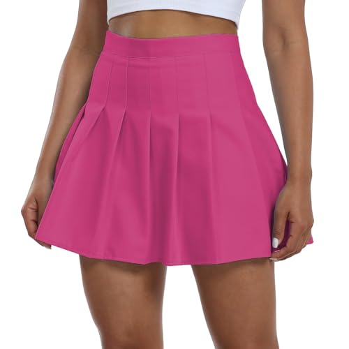 Image of Girls Pleated Skirts Tennis Skirt with Shorts High Waisted Mini Skort | Side Zipper, A-Line Cut,Stretchy Back Elastic Waistband, Athletic Golf Skorts, Uniform, Casual, Festival Outfit